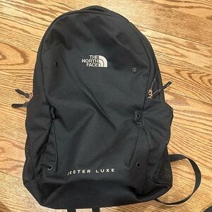 North Face Jester Luxe Black and Gold Backpack